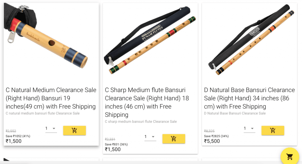 Punam Flutes Low Price Discount